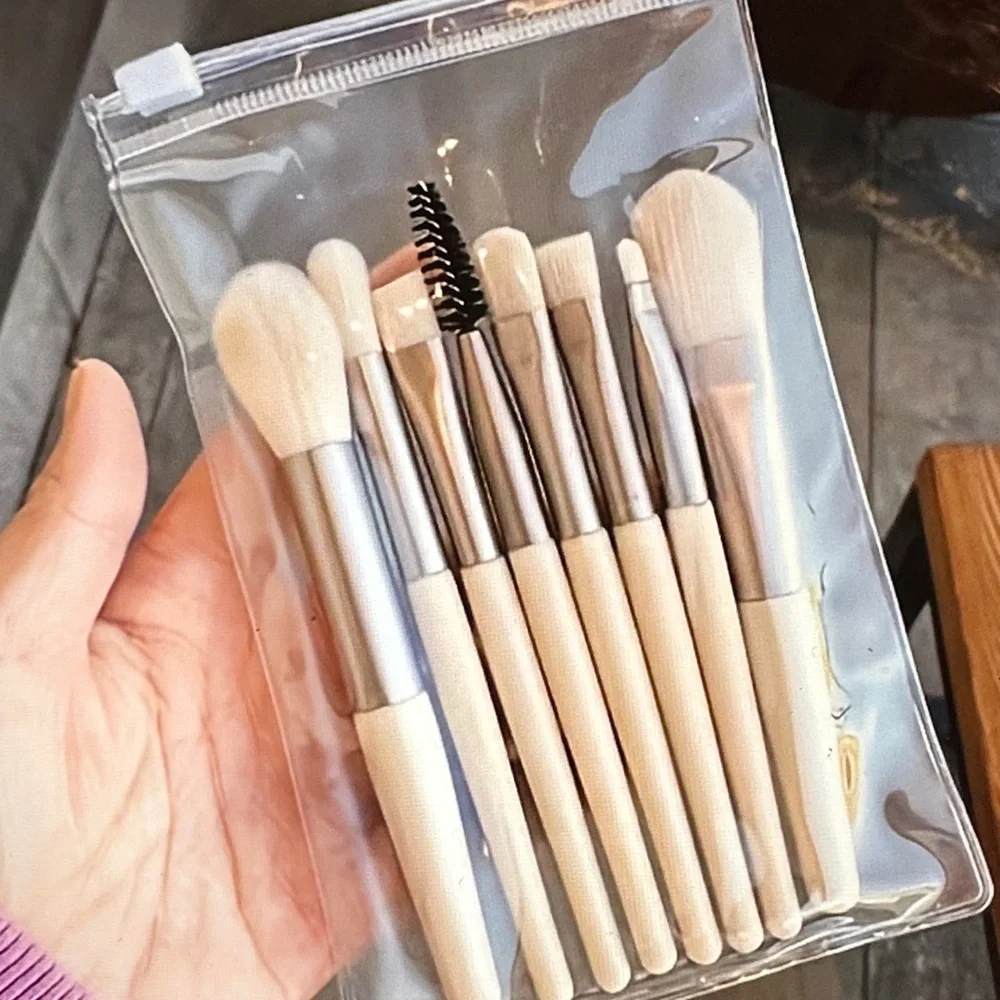 ❣️.5|$25❣️Professional portable - meaning compact 8 pcs Makeup Brush Set - blush - Picture 1 of 3